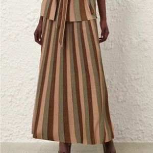 Zimmermann Multicolor Striped Midi Skirt